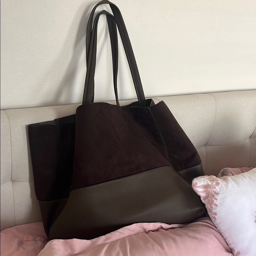 Elegant Two-Tone Tote Bag